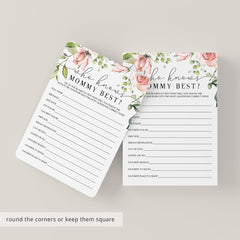 Blush Baby Shower Game Who Knows Mommy Best Virtual & Printable