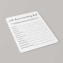 Printable Baby Shower Games Pack with Calligraphy Font