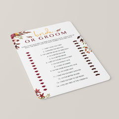 Bridal shower guess who said what game editable template by LittleSizzle