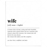 Wife Definition Print by LittleSizzle