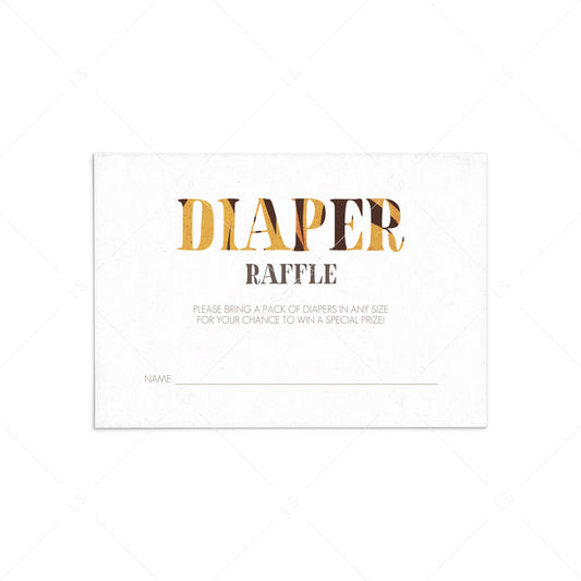 Printable Baby Raffle Cards With Animal Print by LittleSizzle
