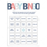 Printable modern blue baby shower baby bingo by LittleSizzle