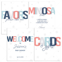 Printable Winter Baby Shower Decor with Snowflakes by LittleSizzle