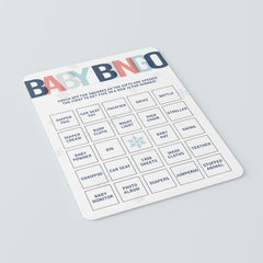 Modern Blue Baby Shower Baby Bingo Printable