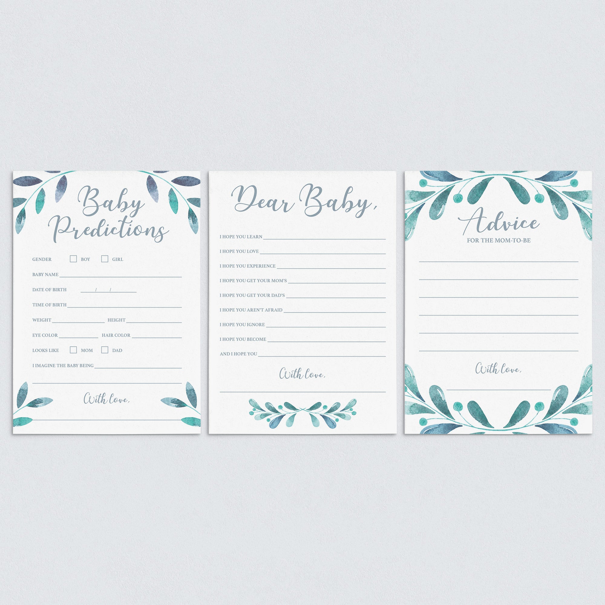 Winter baby shower games bundle set of 3 printable by LittleSizzle