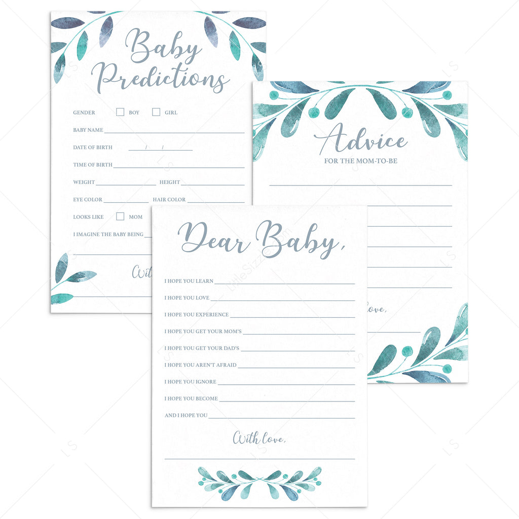 Blue and Silver baby shower games bundle Winter theme printable ...