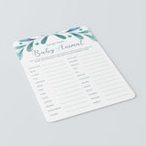 Leaf Baby Shower Games Name The Baby Animal Instant Download