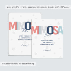Mimosa bar table sign for winter shower by LittleSizzle