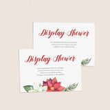 Display Shower Insert Card with Red and White Flowers