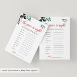 Winter Greenery Baby Shower Game The Price Is Right Printable