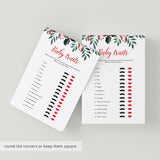 Holiday Theme Baby Shower Game Printable Baby Traits