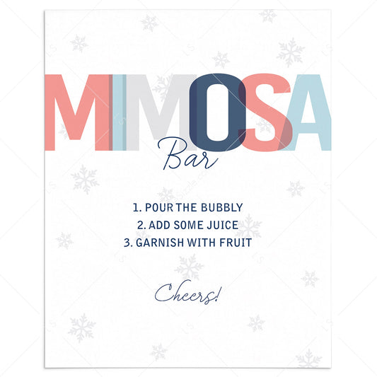 Winter shower mimosa bar table sign printable by LittleSizzle