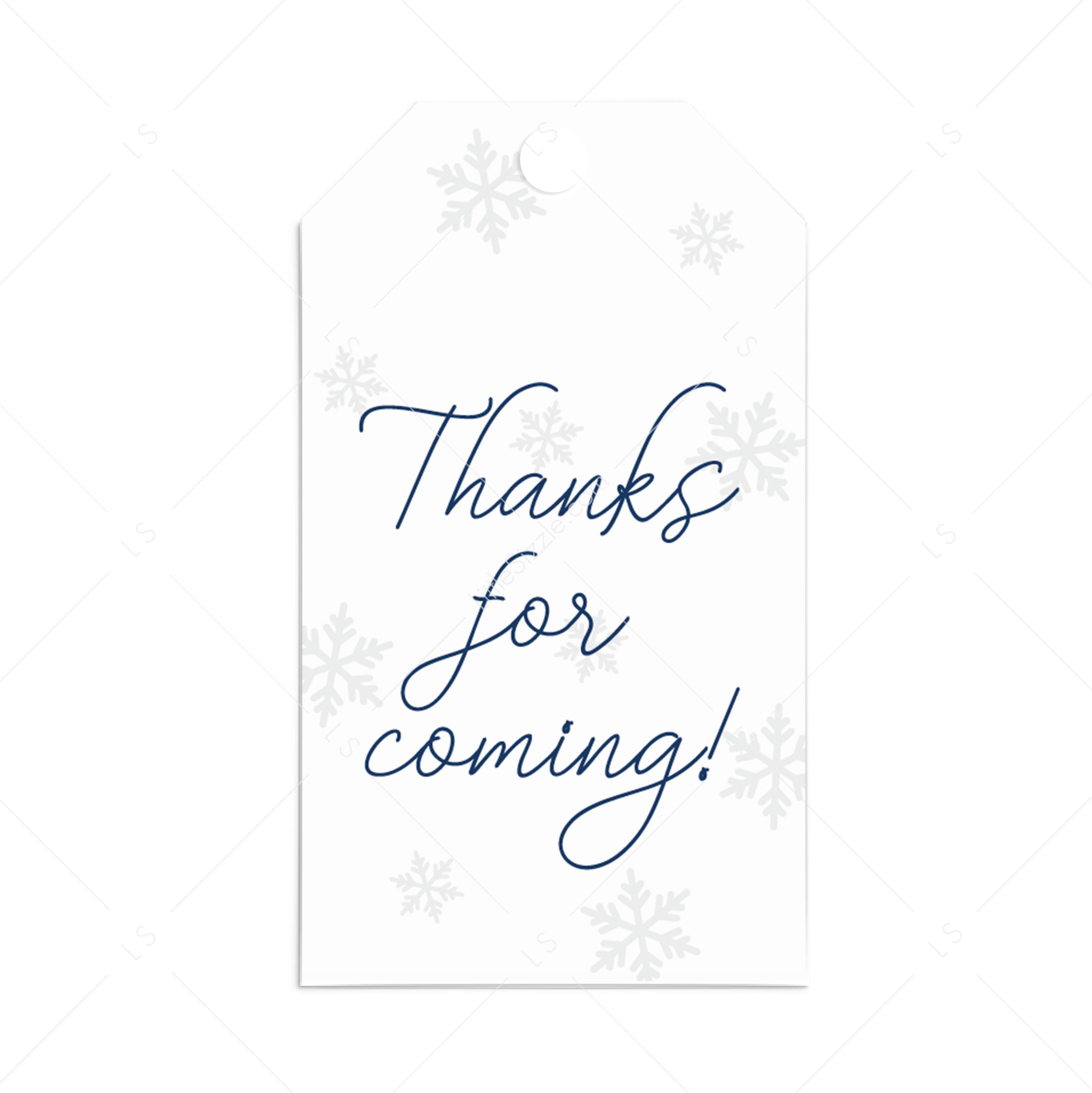 Printable thank you tags with snowflakes by LittleSizzle