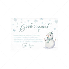 Book request card template for winter baby shower by LittleSizzle