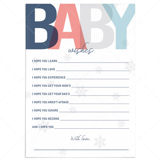 Winter wishes baby shower game printable by LittleSizzle