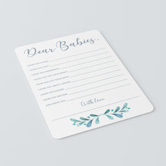 Twins Baby Shower Games Printable Dear Babies Card