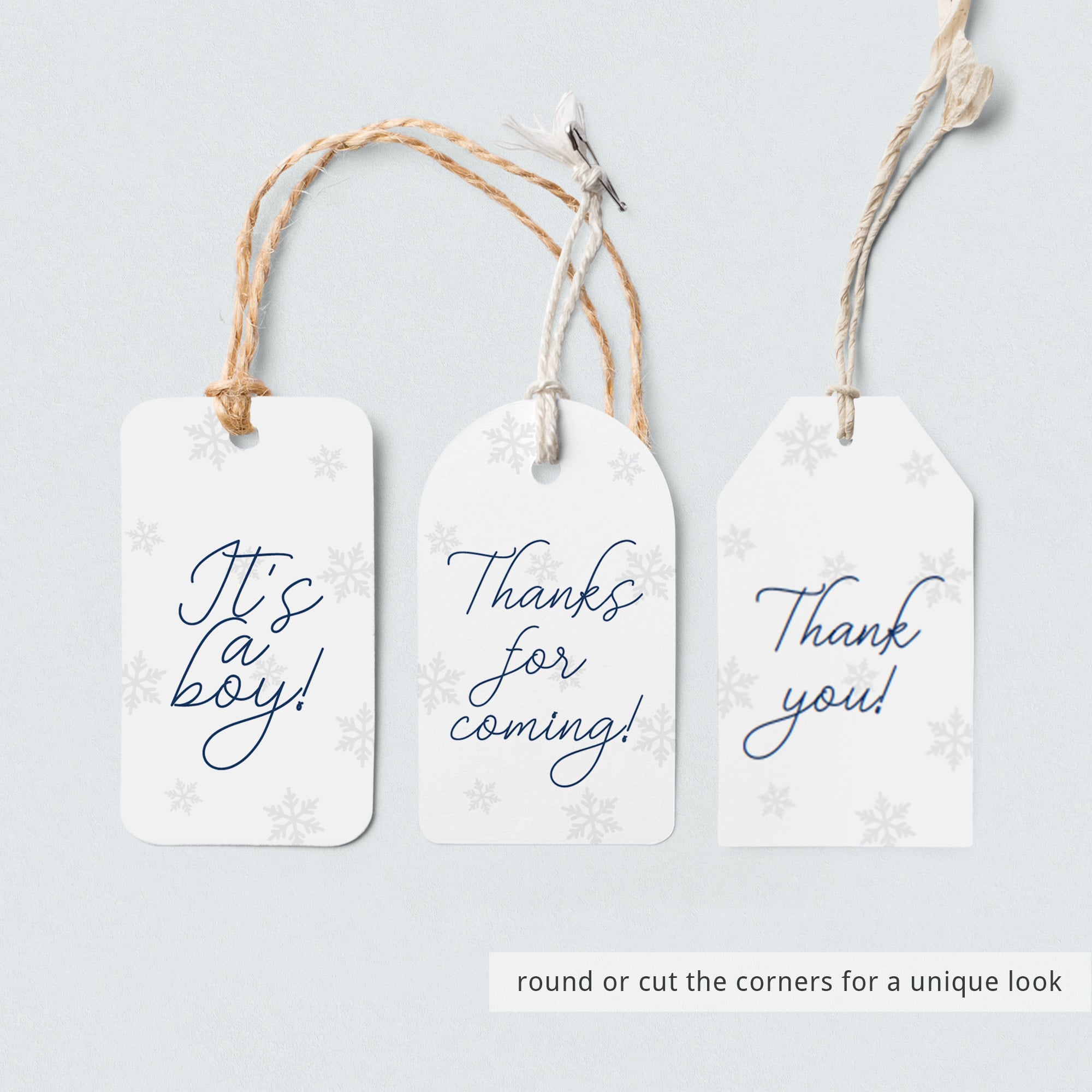 Printable tags for winter themed event instant download PDF by LittleSizzle