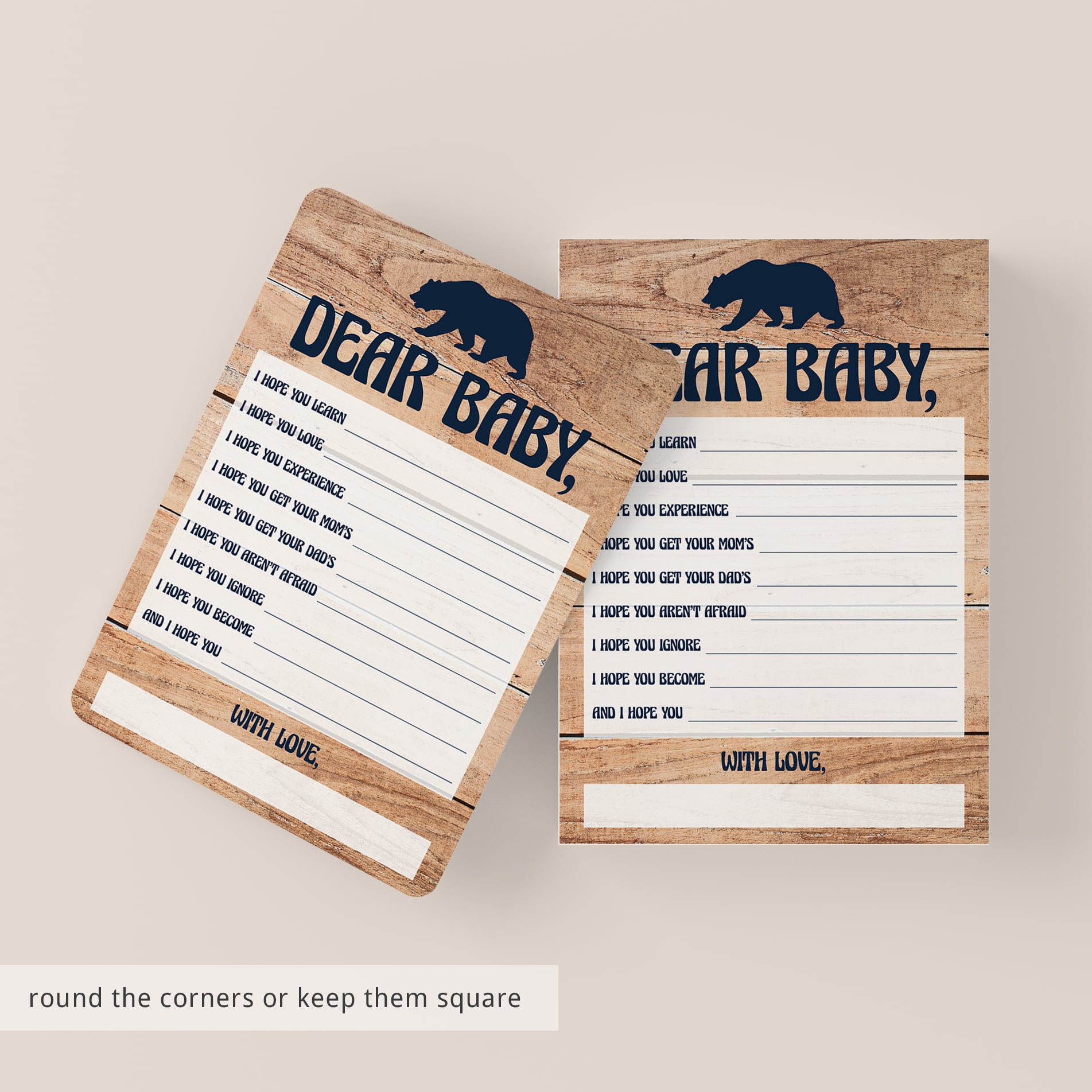 Rustic baby shower game for boy by LittleSizzle
