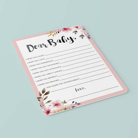 Printable Wishes for the New Baby Girl Cards | Instant download ...