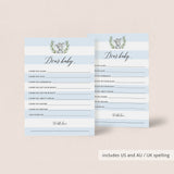 Dear baby wishes printable for elephant themed baby shower by LittleSizzle