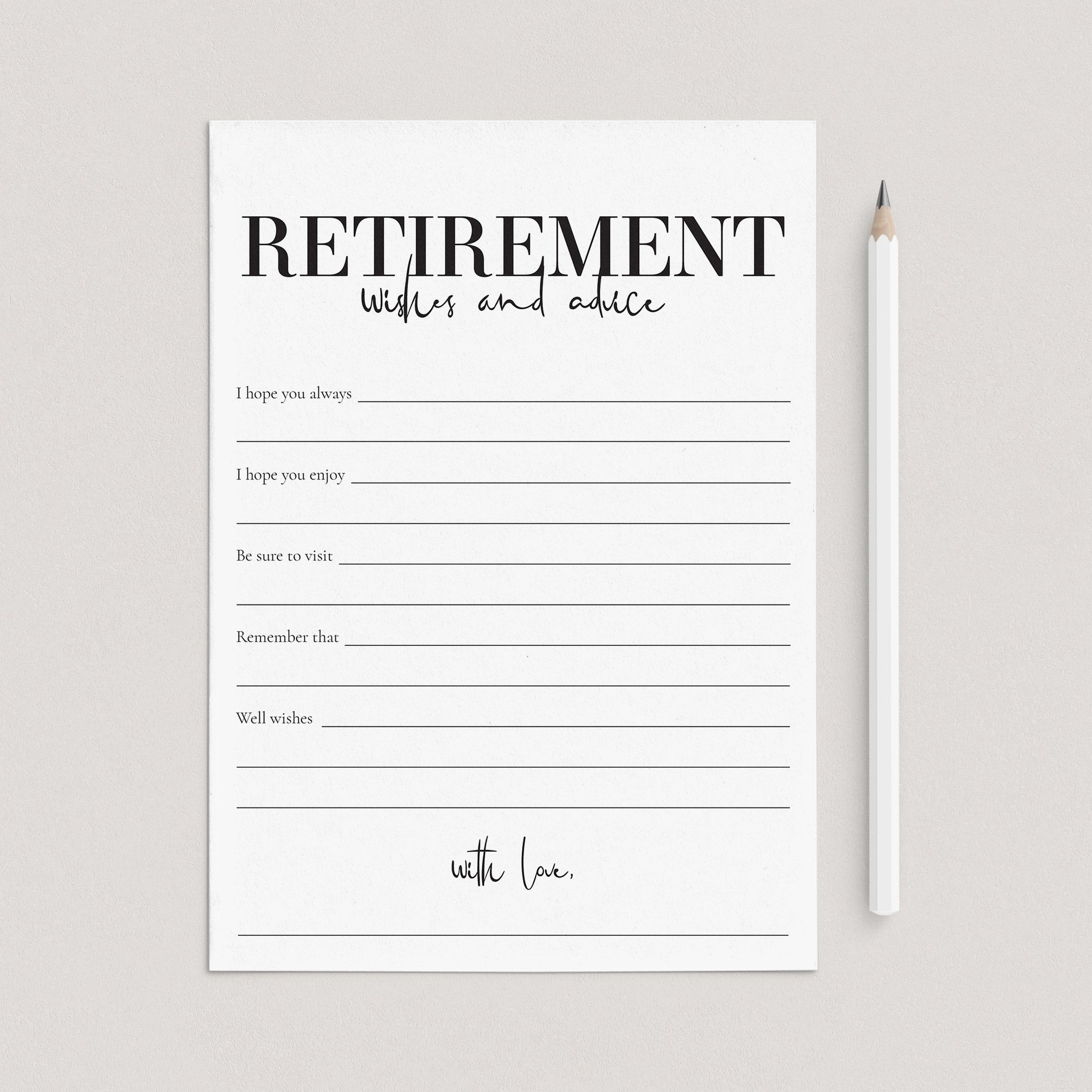 Modern Retirement Wishes Cards Printable by LittleSizzle