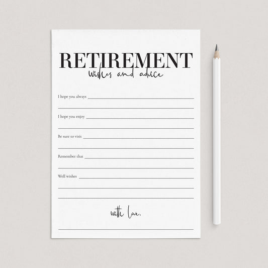 Modern Retirement Wishes Cards Printable by LittleSizzle