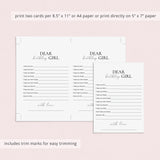 Printable Wishes For The Birthday Girl Cards