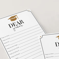 Gold Glitter Graduation Game Cards Printable