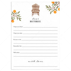 Dear Retiree Card Printable Retirement Wishes by LittleSizzle