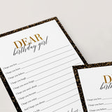 Black and Gold Glitter Birthday Wishes Cards for Women