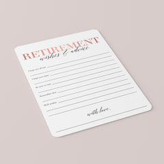 Women's Retirement Wishes and Advice Cards Printable