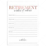 Women's Retirement Wishes and Advice Cards Printable by LittleSizzle
