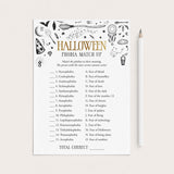 Halloween Phobia Matching Game with Answers Printable by LittleSizzle