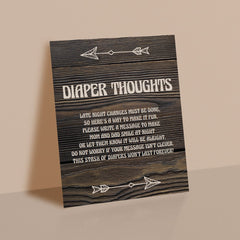 Printable Dark Wood Diaper Thoughts Sign