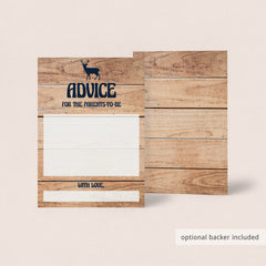 Close up of deer silhouette on baby shower advice cards by LittleSizzle