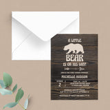 Rustic Bear Baby Shower Invitation Template