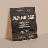 Dark Wood Mimosa Bar Sign Printable