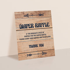 Woodland Baby Shower Printable Diaper Raffle Sign