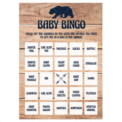 Printable bingo for boy baby shower by LittleSizzle