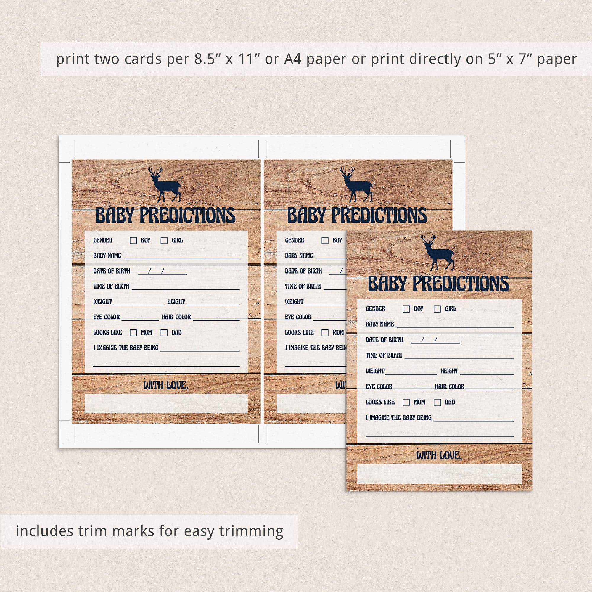 Oh deer baby shower games printable download by LittleSizzle