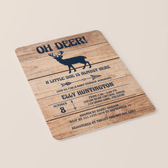 Rustic Oh Deer Baby Shower Invitation Template