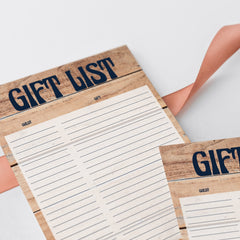 Woods Party Gift List Printable