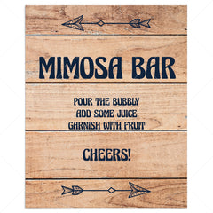 Printable momosa bar sign for woodland shower by LittleSizzle
