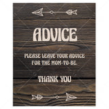 Rustic wood baby shower advice sign printable by LittleSizzle