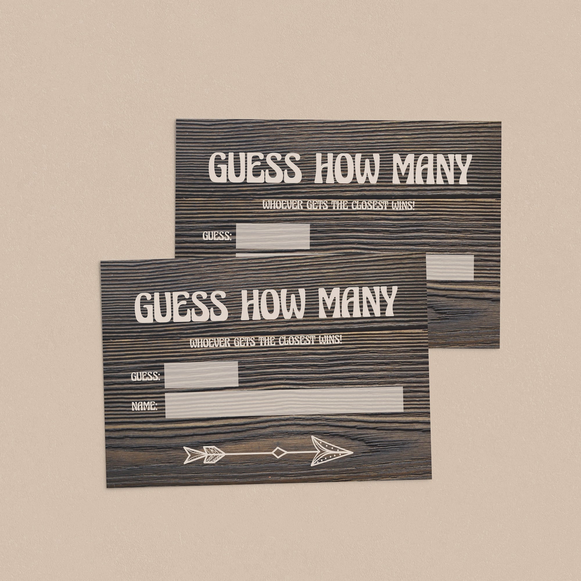 Download guess how many game cards rustic wood look by LittleSizzle