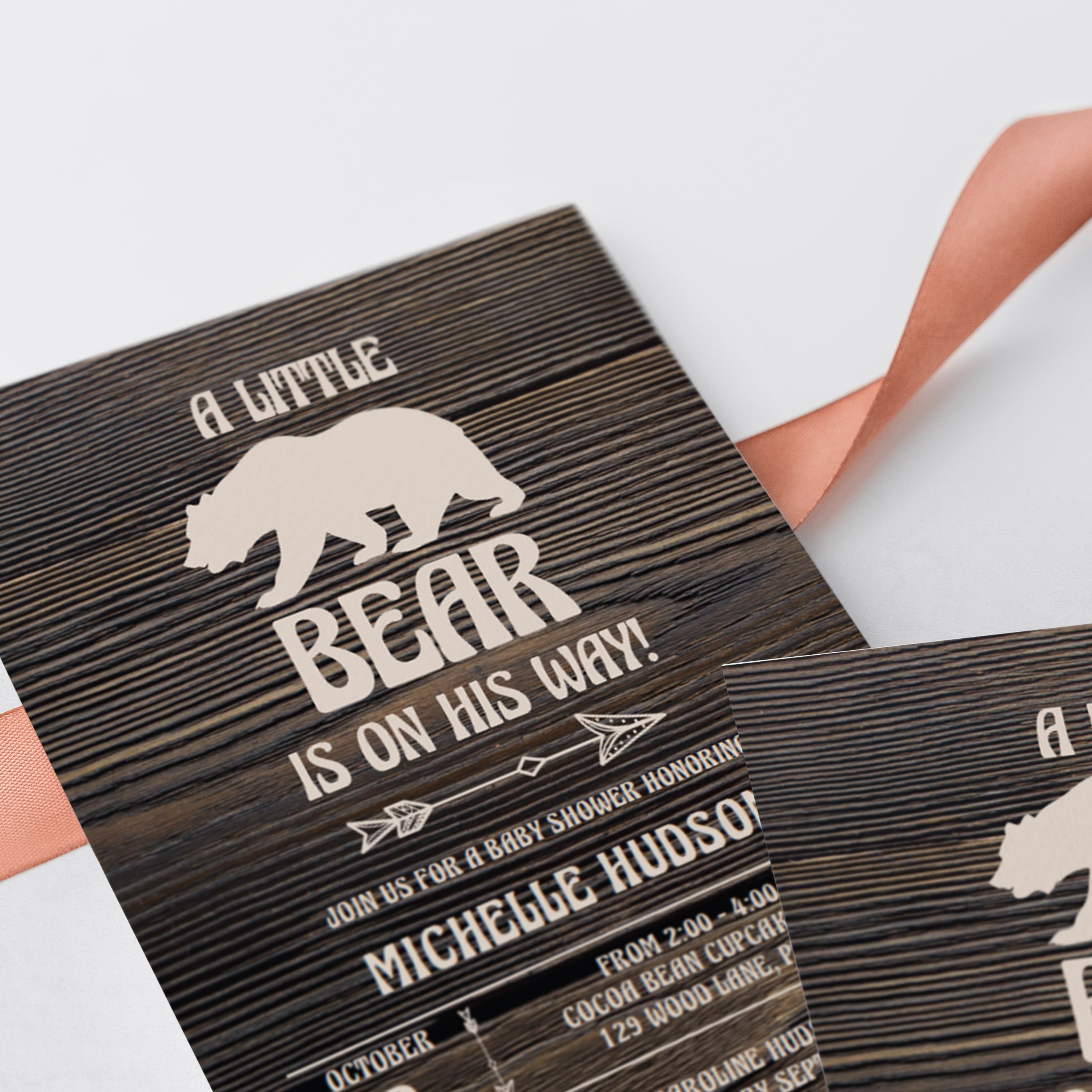 Brown bear baby shower invitation download by LittleSizzle