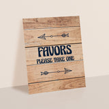 Forest Themed Printable Favors Sign