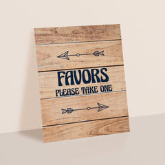 Forest Themed Printable Favors Sign