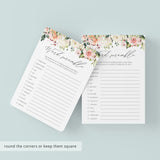 Rosy Floral Word Scramble Bridal Shower Game Printable