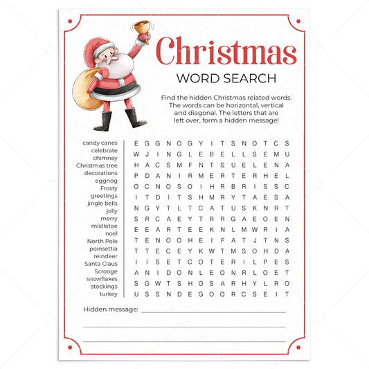Printable Christmas Party Activity Word Search by LittleSizzle